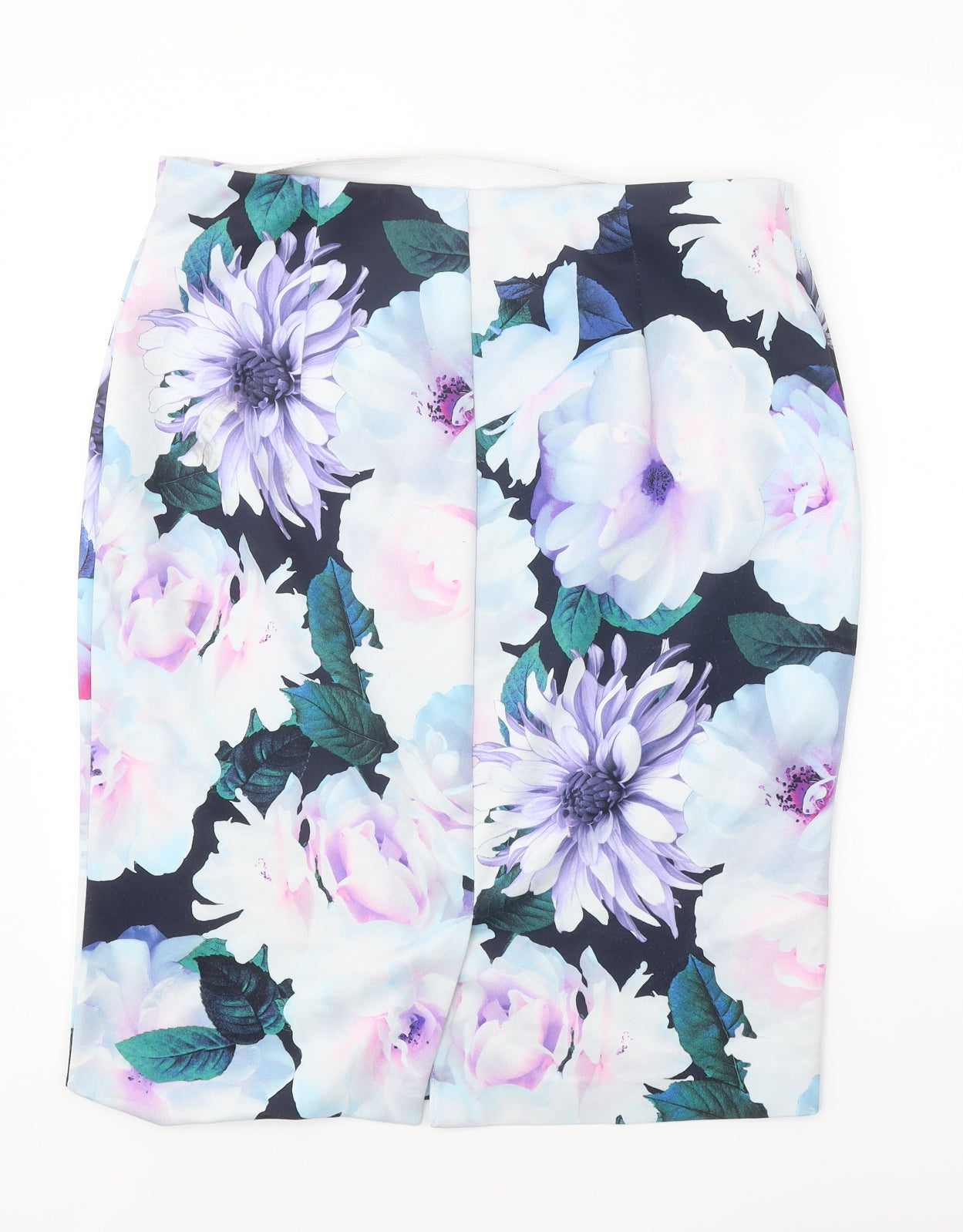 Roman Womens Blue Floral Polyester Straight & Pencil Skirt Size 16