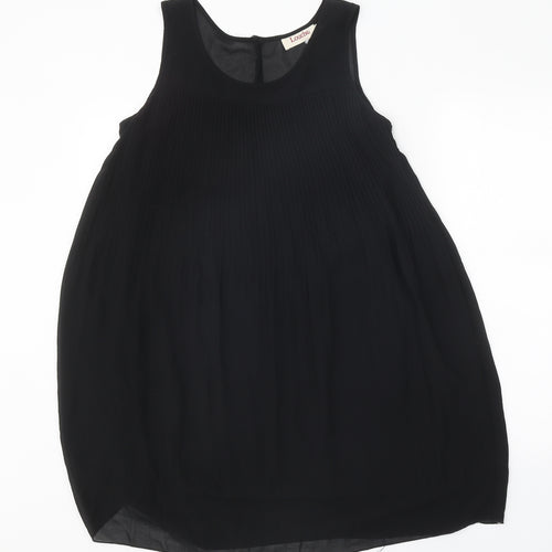 Louche Womens Black Polyester Tank Dress One Size Round Neck Button