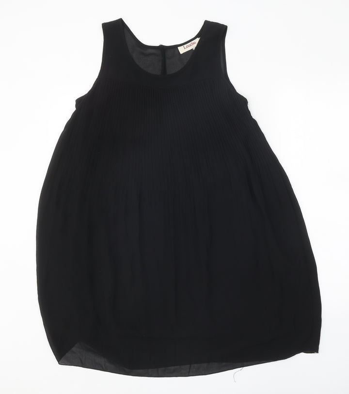 Louche Womens Black Polyester Tank Dress One Size Round Neck Button