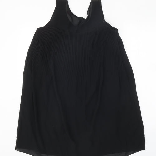 Louche Womens Black Polyester Tank Dress One Size Round Neck Button