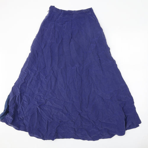 Lakeland Womens Blue Cupro Swing Skirt Size 8 Zip