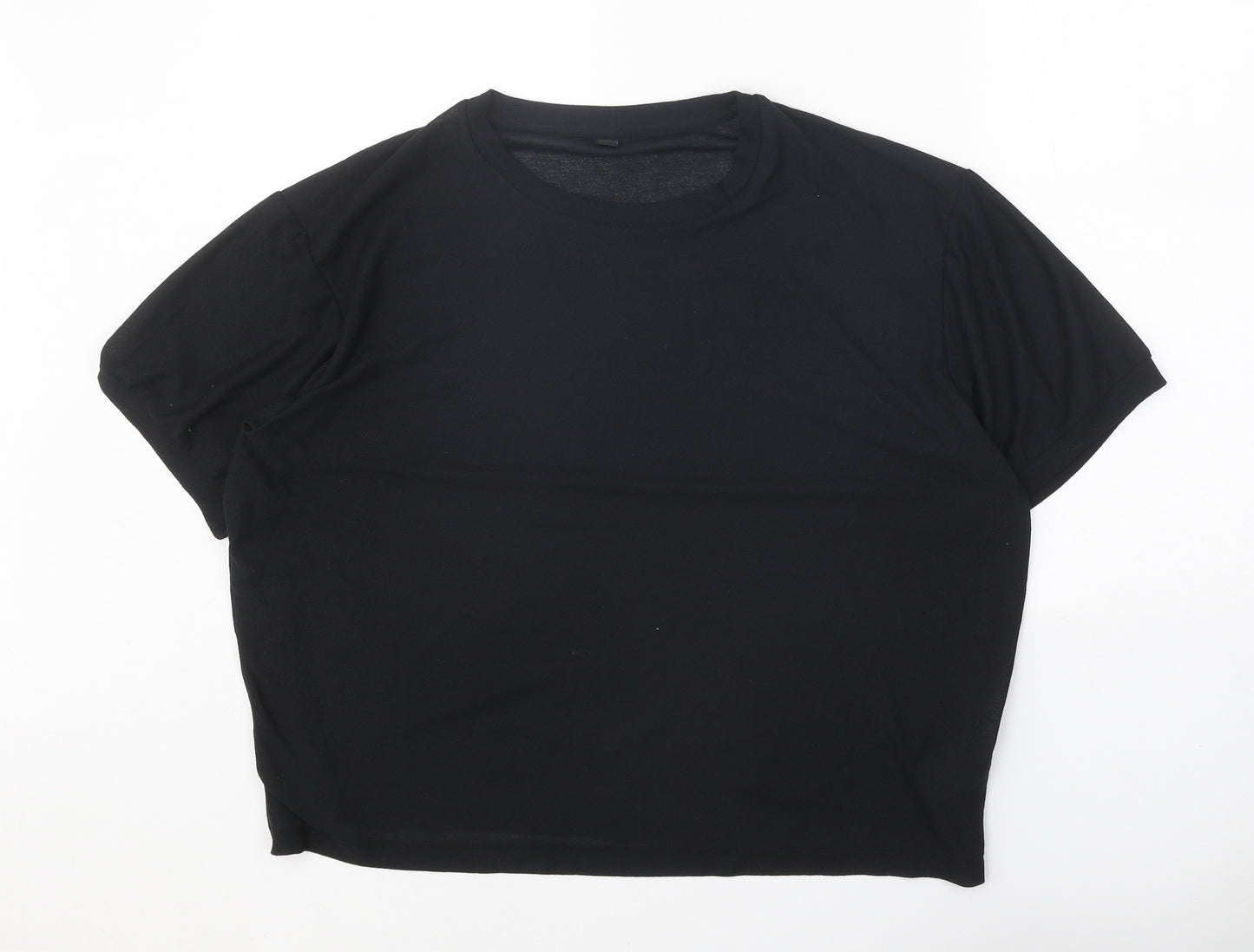 Uniqlo Womens Black Polyester Basic T-Shirt Size XL Round Neck