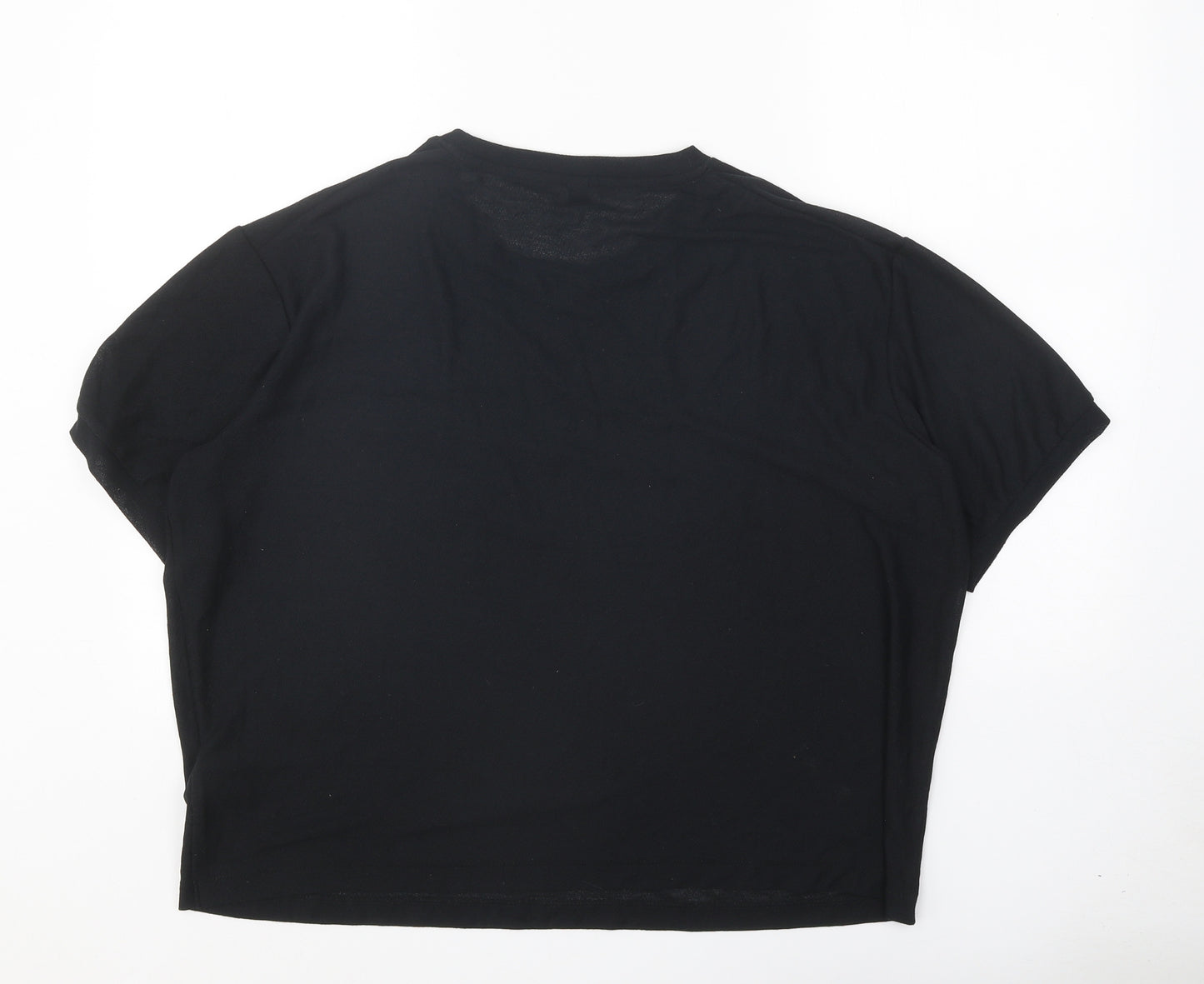 Uniqlo Womens Black Polyester Basic T-Shirt Size XL Round Neck