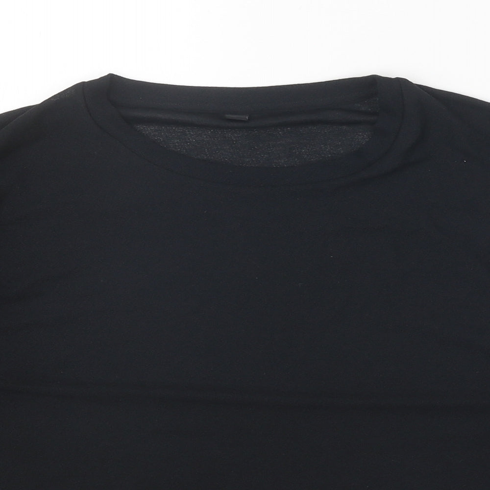 Uniqlo Womens Black Polyester Basic T-Shirt Size XL Round Neck