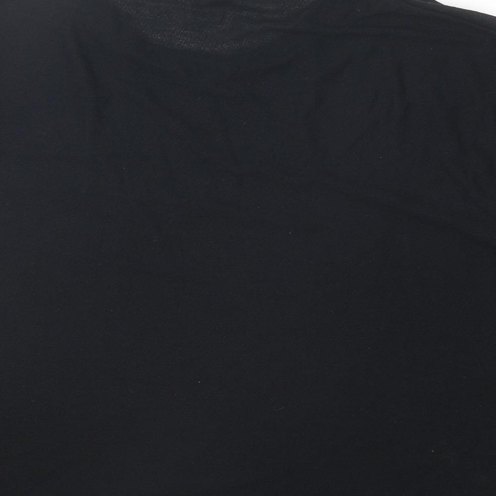 Uniqlo Womens Black Polyester Basic T-Shirt Size XL Round Neck