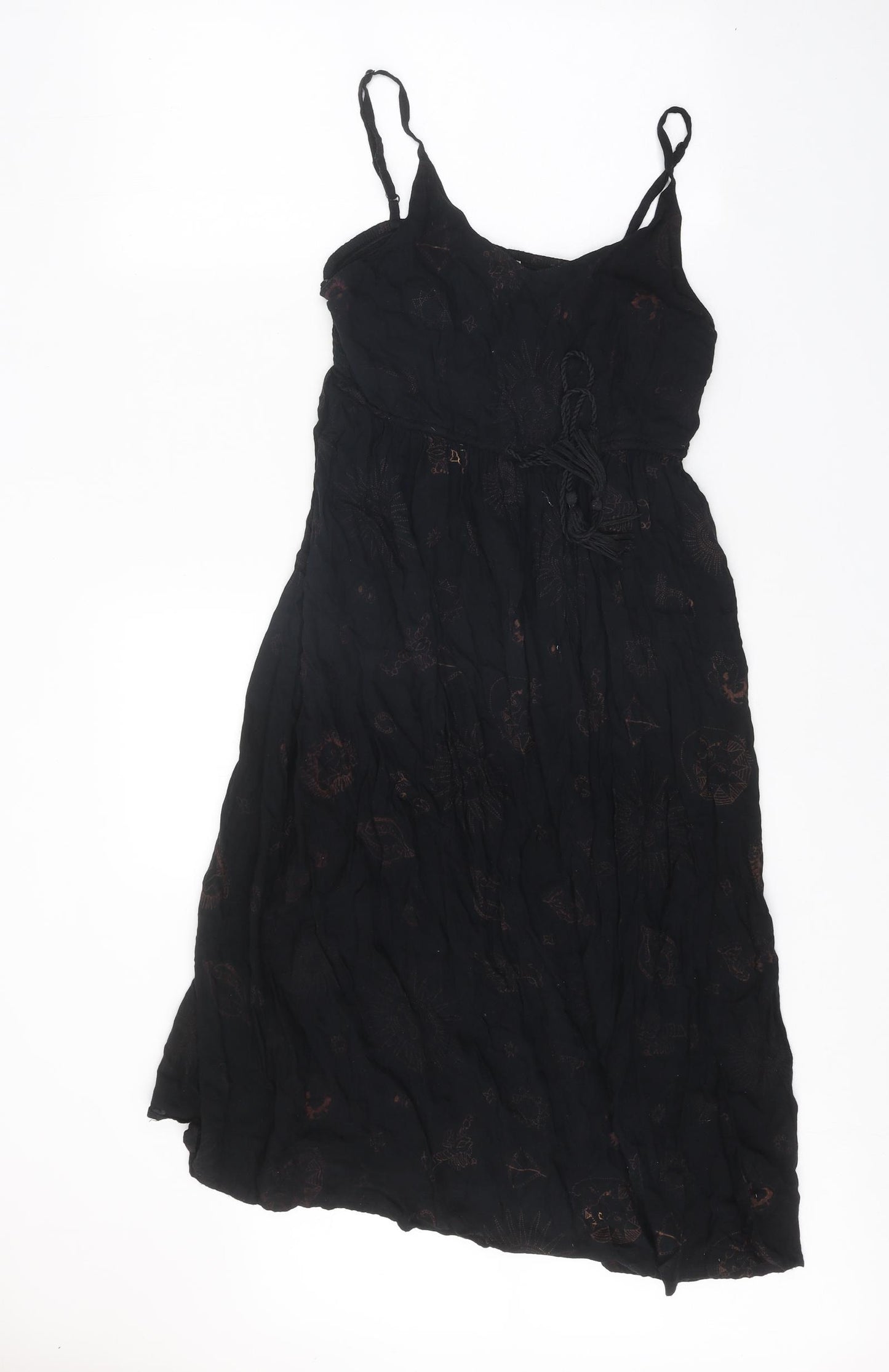 Terine Womens Black Geometric Polyester Tank Dress Size S Round Neck Pullover