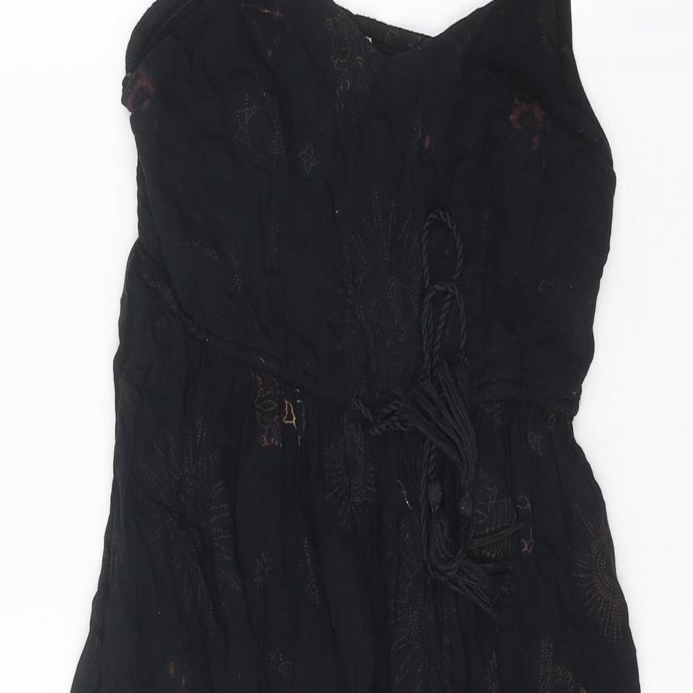 Terine Womens Black Geometric Polyester Tank Dress Size S Round Neck Pullover