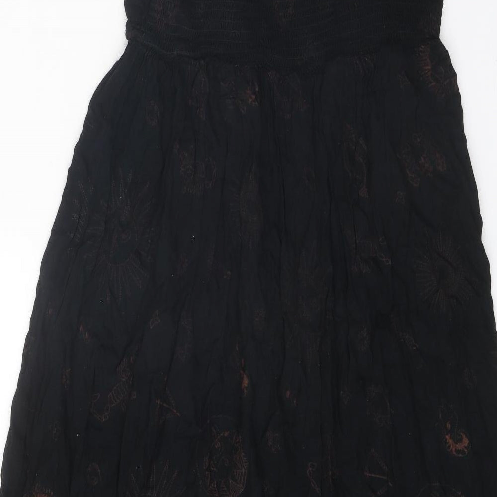 Terine Womens Black Geometric Polyester Tank Dress Size S Round Neck Pullover