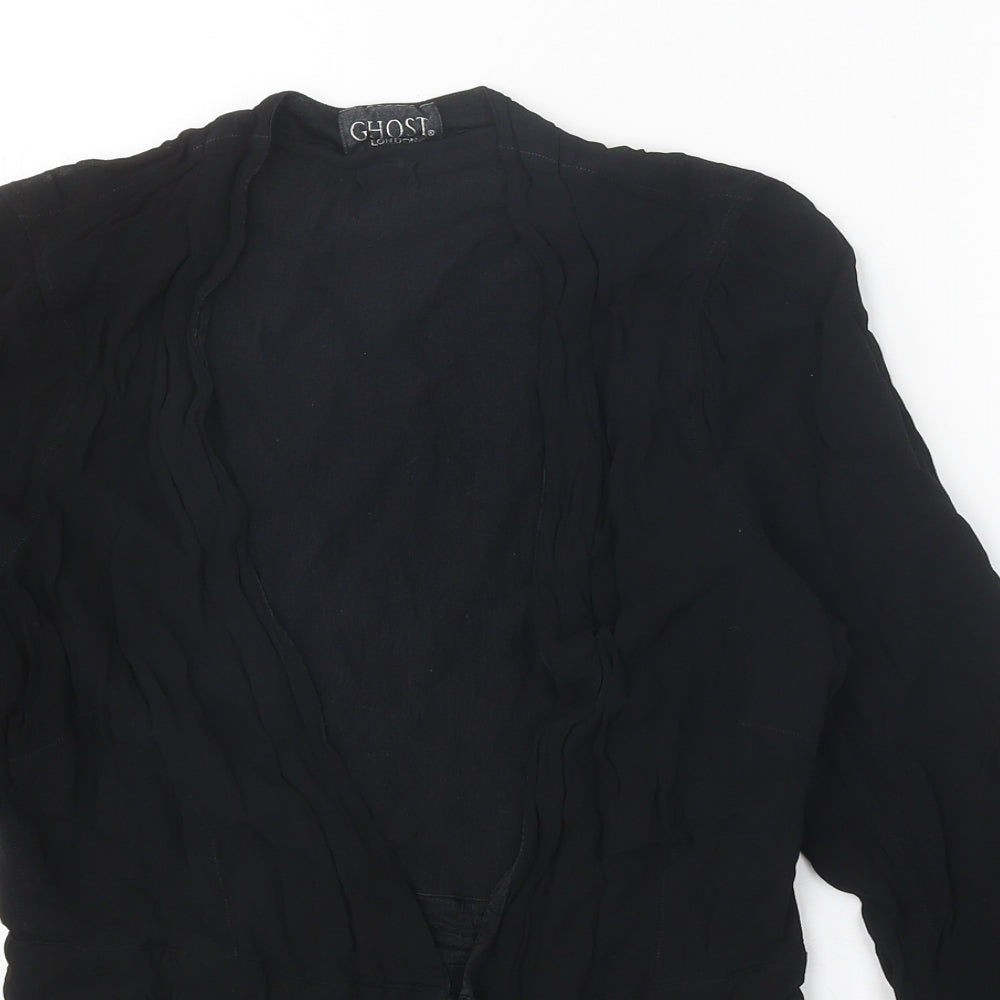 Ghost Womens Black Viscose Basic Blouse Size 14 V-Neck