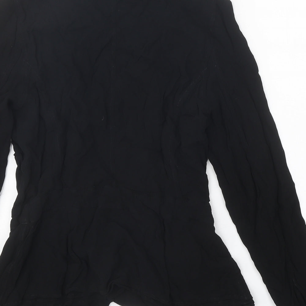 Ghost Womens Black Viscose Basic Blouse Size 14 V-Neck