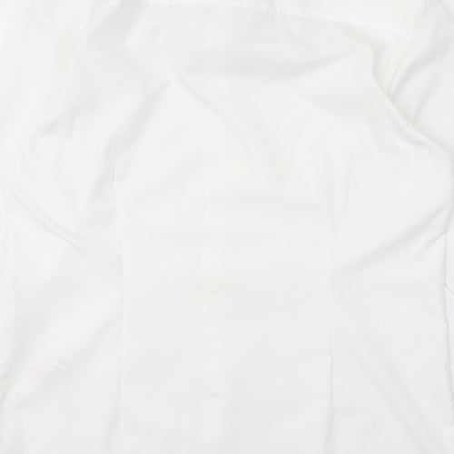 Burton Mens White 100% Cotton Dress Shirt Size M Collared Button