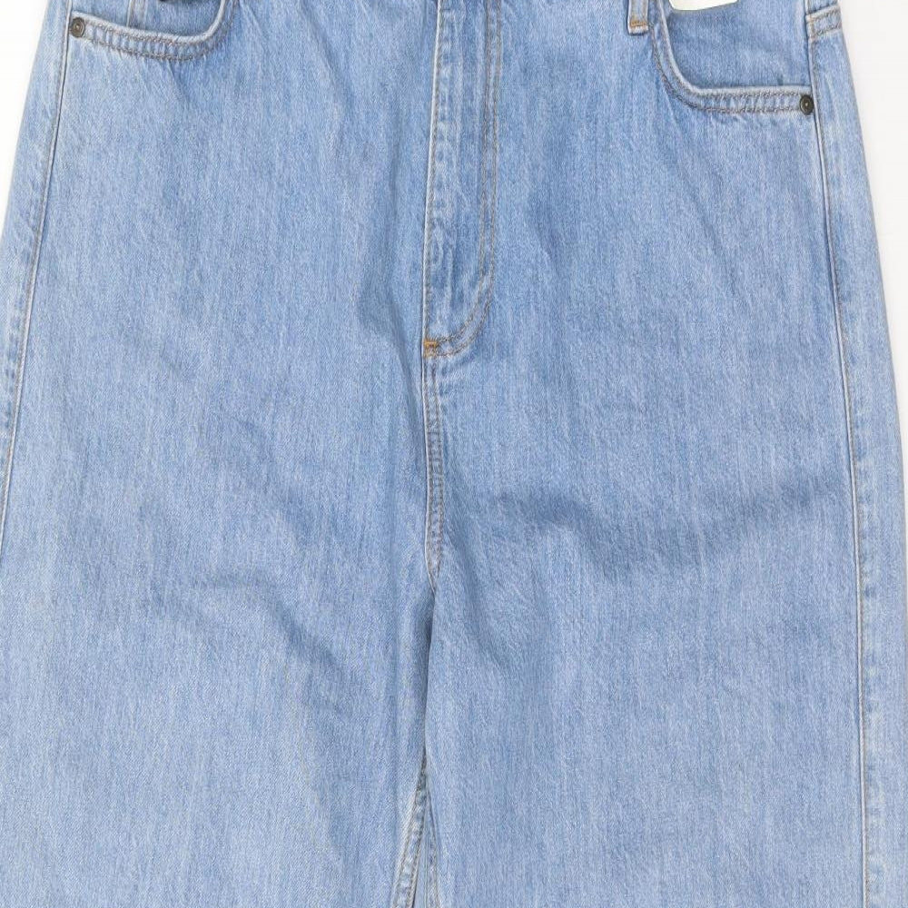 Autograph Womens Blue Cotton Straight Jeans Size 16 Regular Zip
