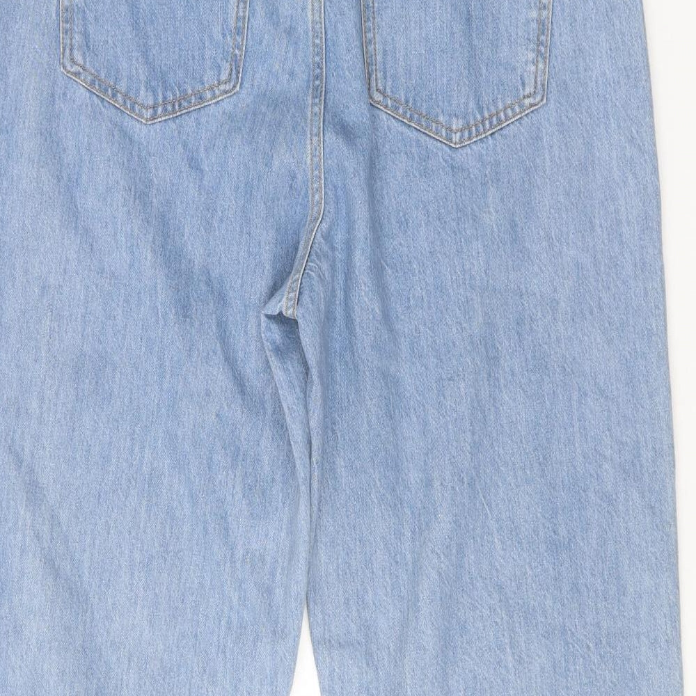 Autograph Womens Blue Cotton Straight Jeans Size 16 Regular Zip