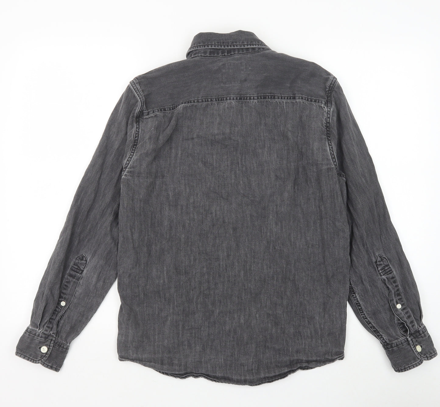 Abercrombie & Fitch Mens Grey Cotton Button-Up Size S Collared Button