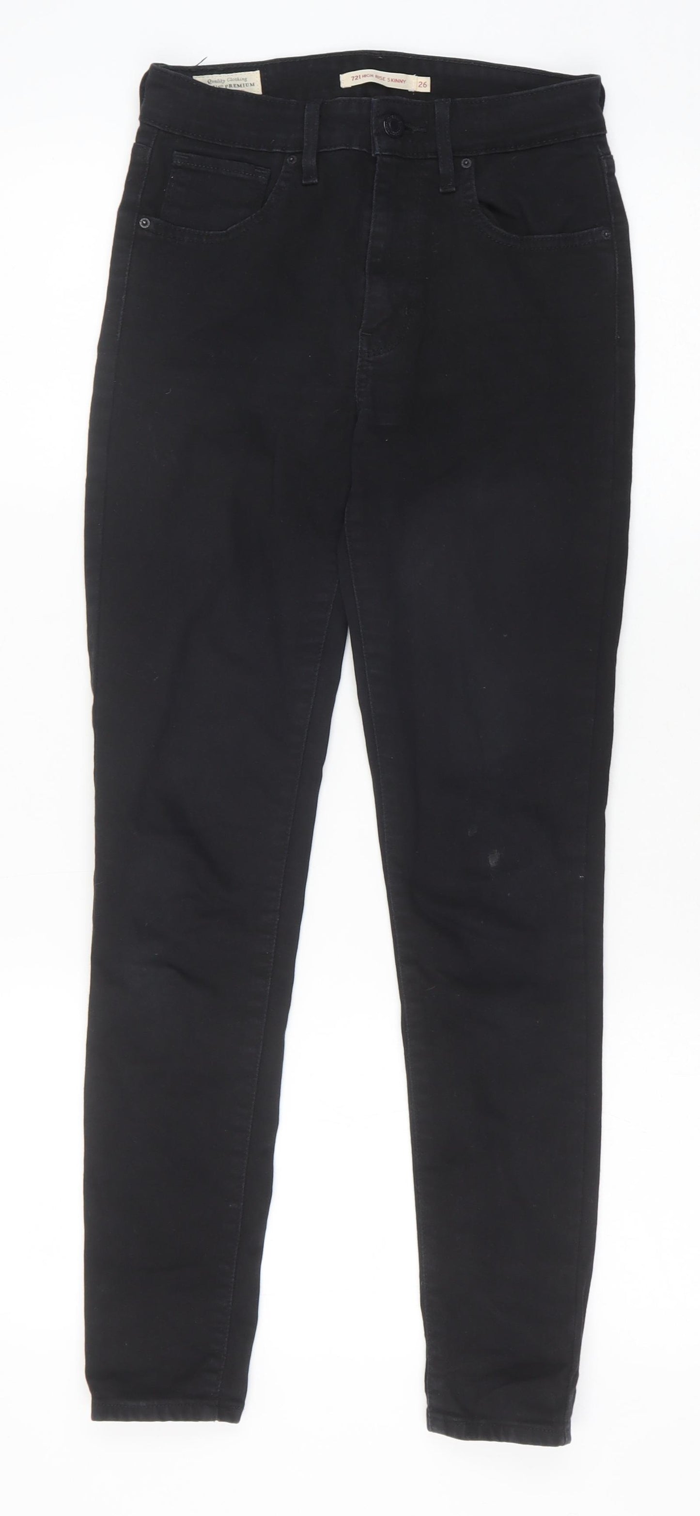 Levi's Womens Black Cotton Skinny Jeans Size 26 in Slim Zip