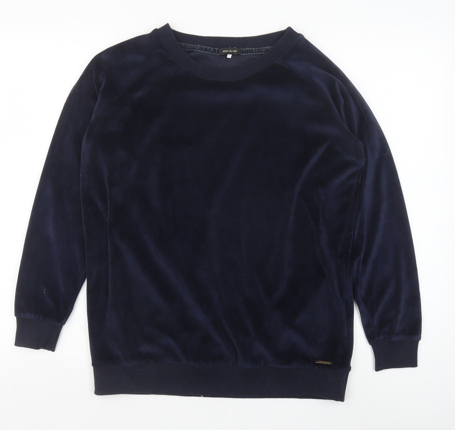 River Island Womens Blue Polyester Pullover Sweatshirt Size S Pullover