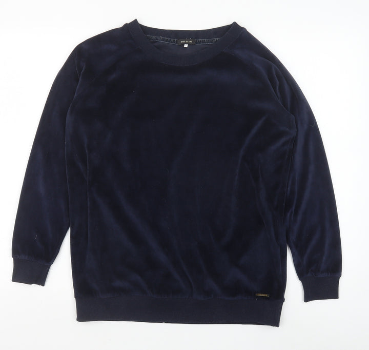 River Island Womens Blue Polyester Pullover Sweatshirt Size S Pullover