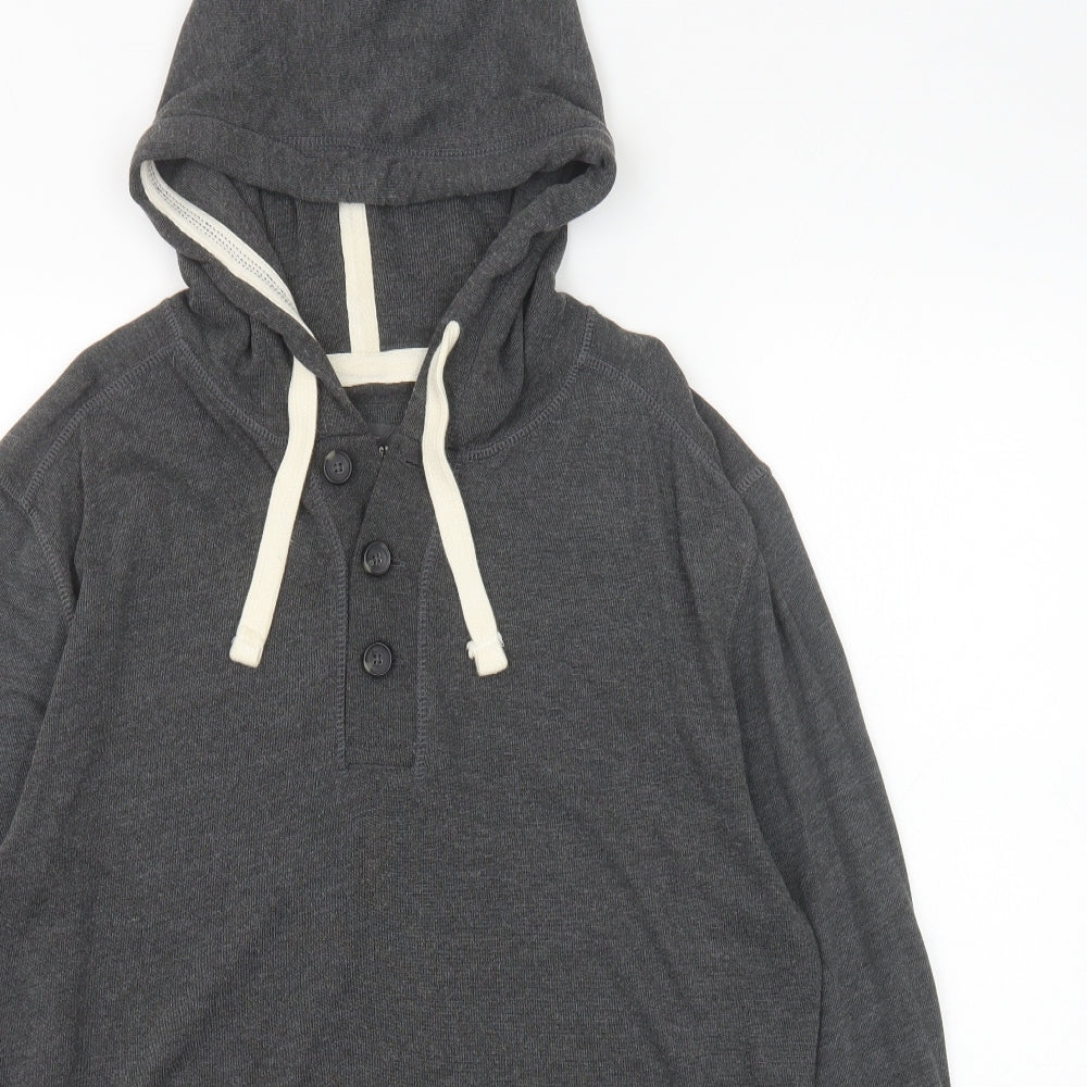 H&M Mens Grey Cotton Pullover Hoodie Size L