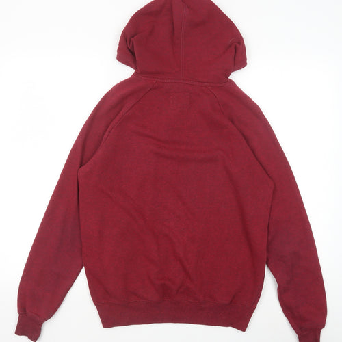 Cedar Wood State Mens Red Cotton Pullover Hoodie Size S - Original Apparel