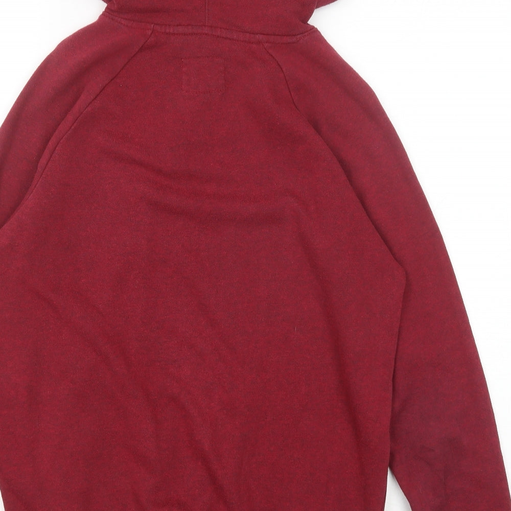 Cedar Wood State Mens Red Cotton Pullover Hoodie Size S - Original Apparel