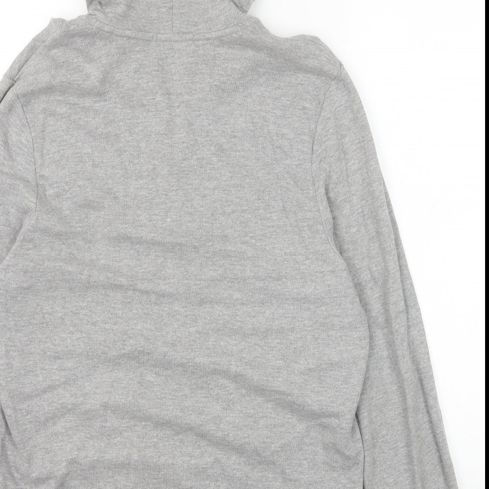 Avenue Mens Grey Cotton Full Zip Hoodie Size M