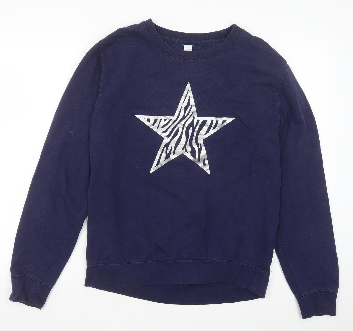 Preworn Womens Blue Cotton Pullover Sweatshirt Size S Pullover - Zebra print Star