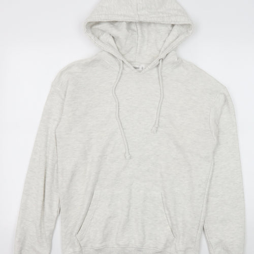 Missguided Womens Grey Cotton Pullover Hoodie Size 6 Pullover
