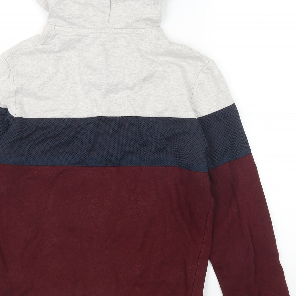 Brave Soul Mens Red Cotton Full Zip Hoodie Size S