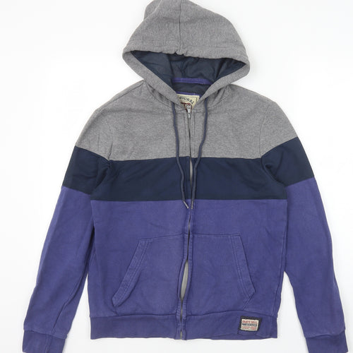 Brave Soul Womens Purple Cotton Full Zip Hoodie Size S Zip - Colourblock