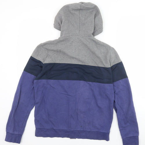 Brave Soul Womens Purple Cotton Full Zip Hoodie Size S Zip - Colourblock