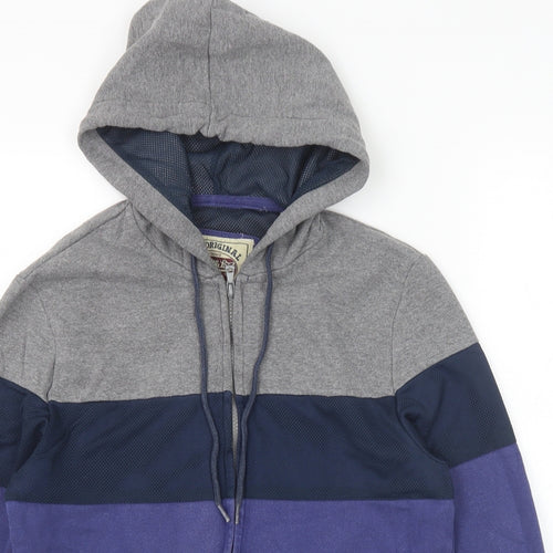 Brave Soul Womens Purple Cotton Full Zip Hoodie Size S Zip - Colourblock