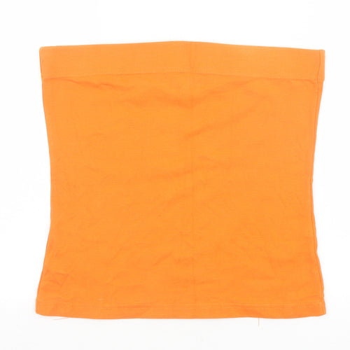 Papaya Womens Orange 100% Cotton Basic Tank Size 16 Off the Shoulder