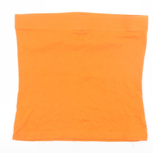Papaya Womens Orange 100% Cotton Basic Tank Size 16 Off the Shoulder