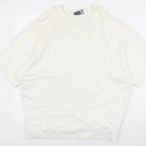 ASOS Womens White Cotton Pullover Sweatshirt Size M Pullover