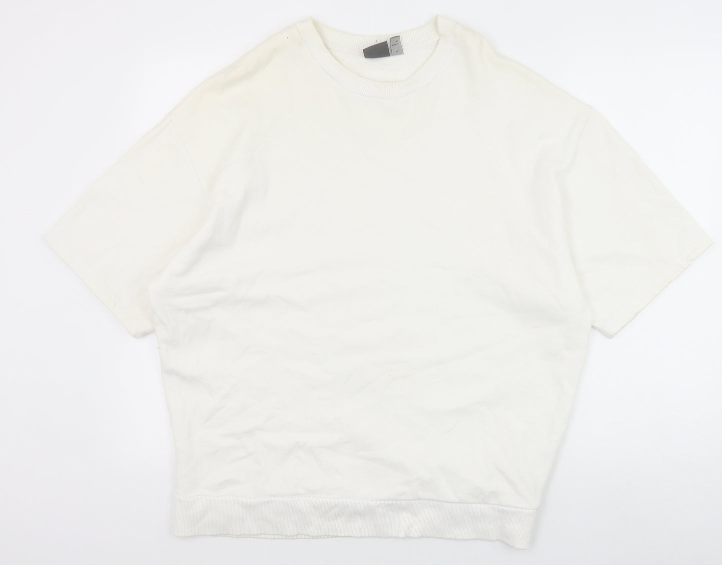 ASOS Womens White Cotton Pullover Sweatshirt Size M Pullover