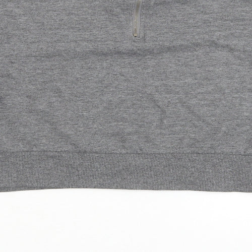 Divided Womens Grey Cotton Pullover Sweatshirt Size S Zip