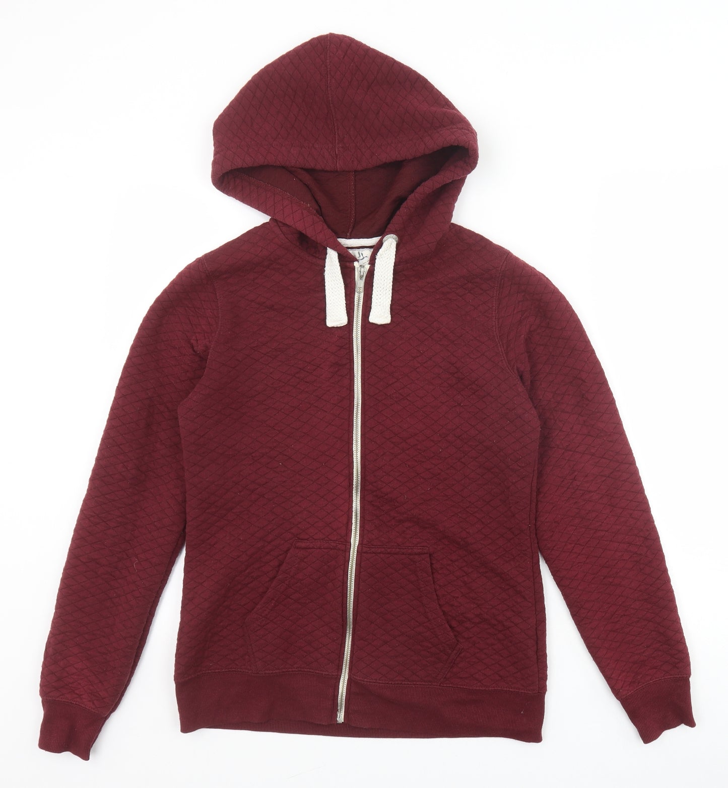 New Look Womens Red Cotton Full Zip Hoodie Size 10 Zip