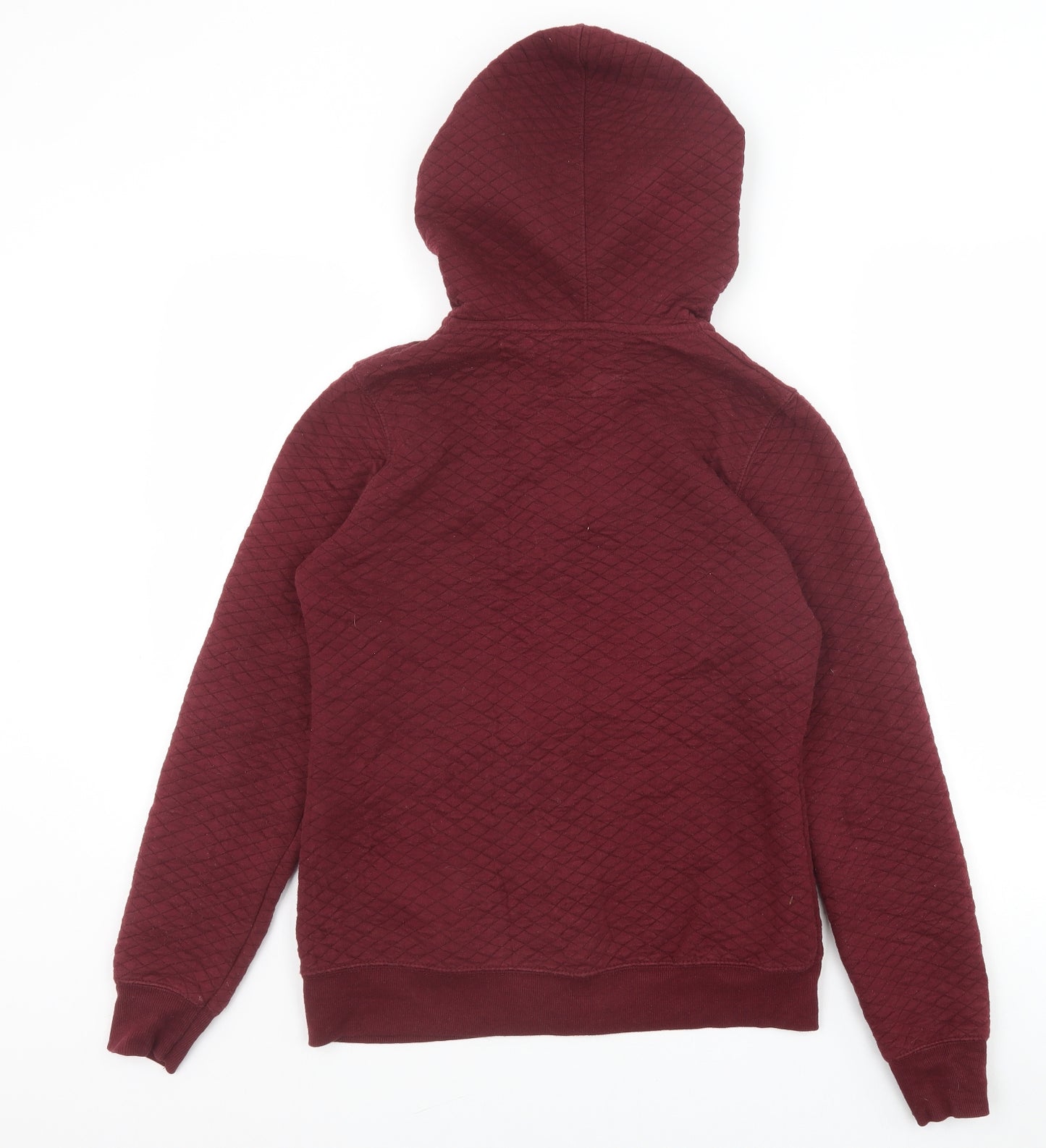 New Look Womens Red Cotton Full Zip Hoodie Size 10 Zip