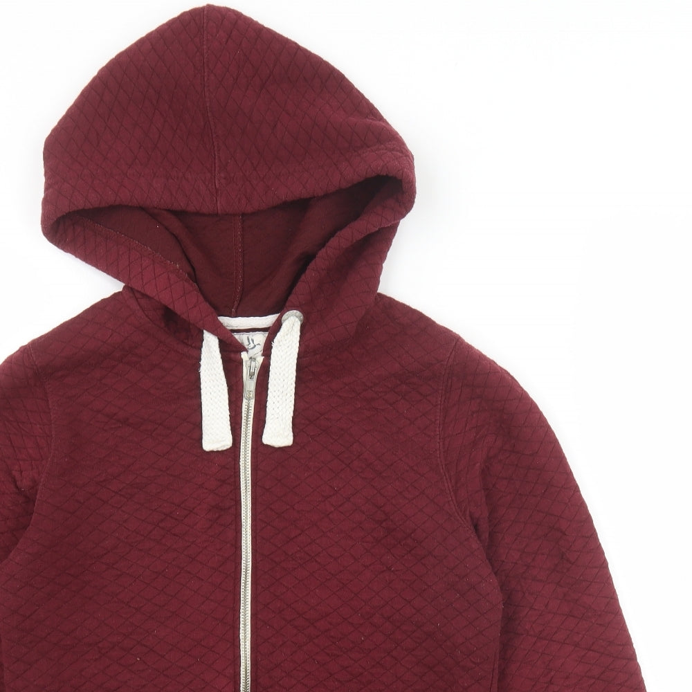 New Look Womens Red Cotton Full Zip Hoodie Size 10 Zip