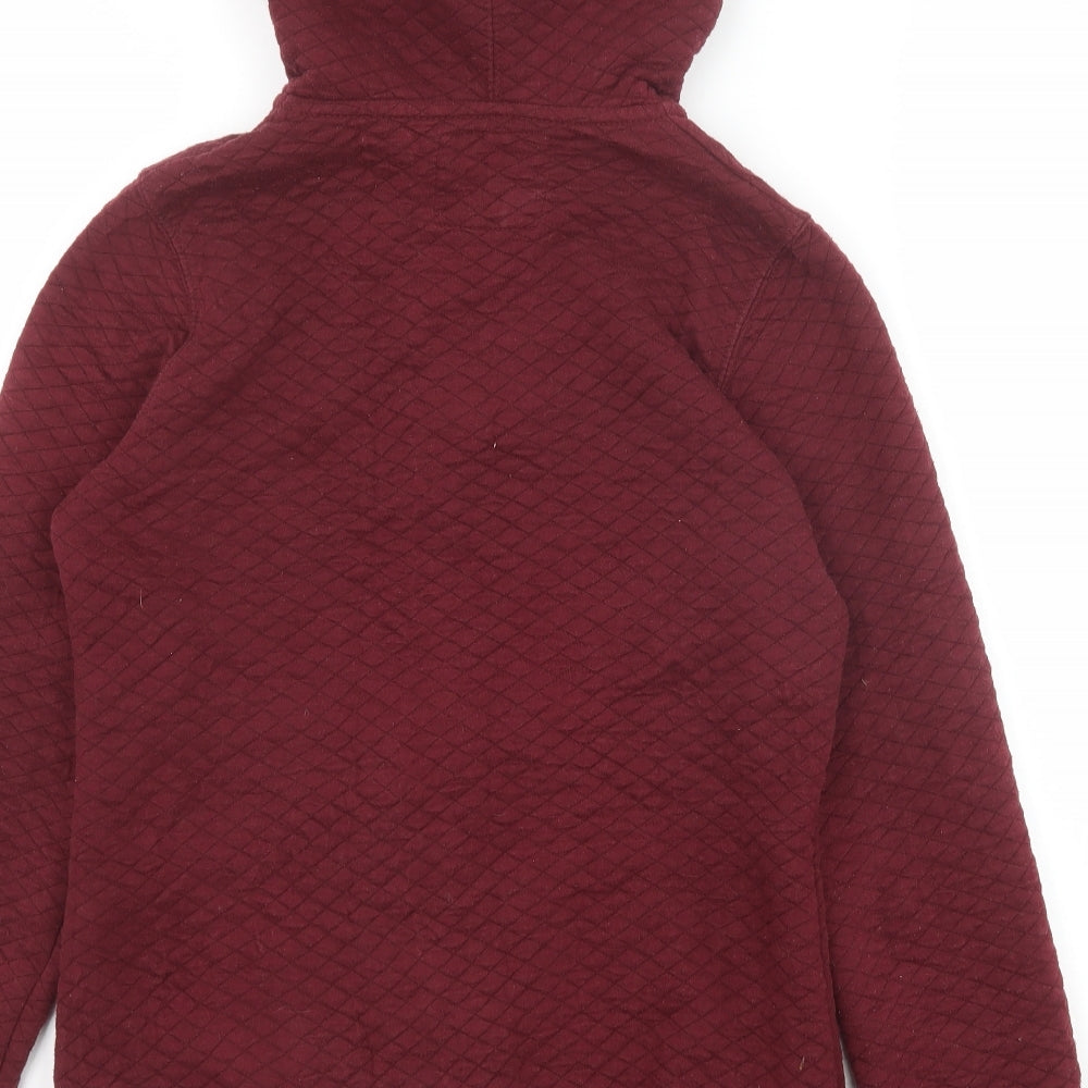 New Look Womens Red Cotton Full Zip Hoodie Size 10 Zip