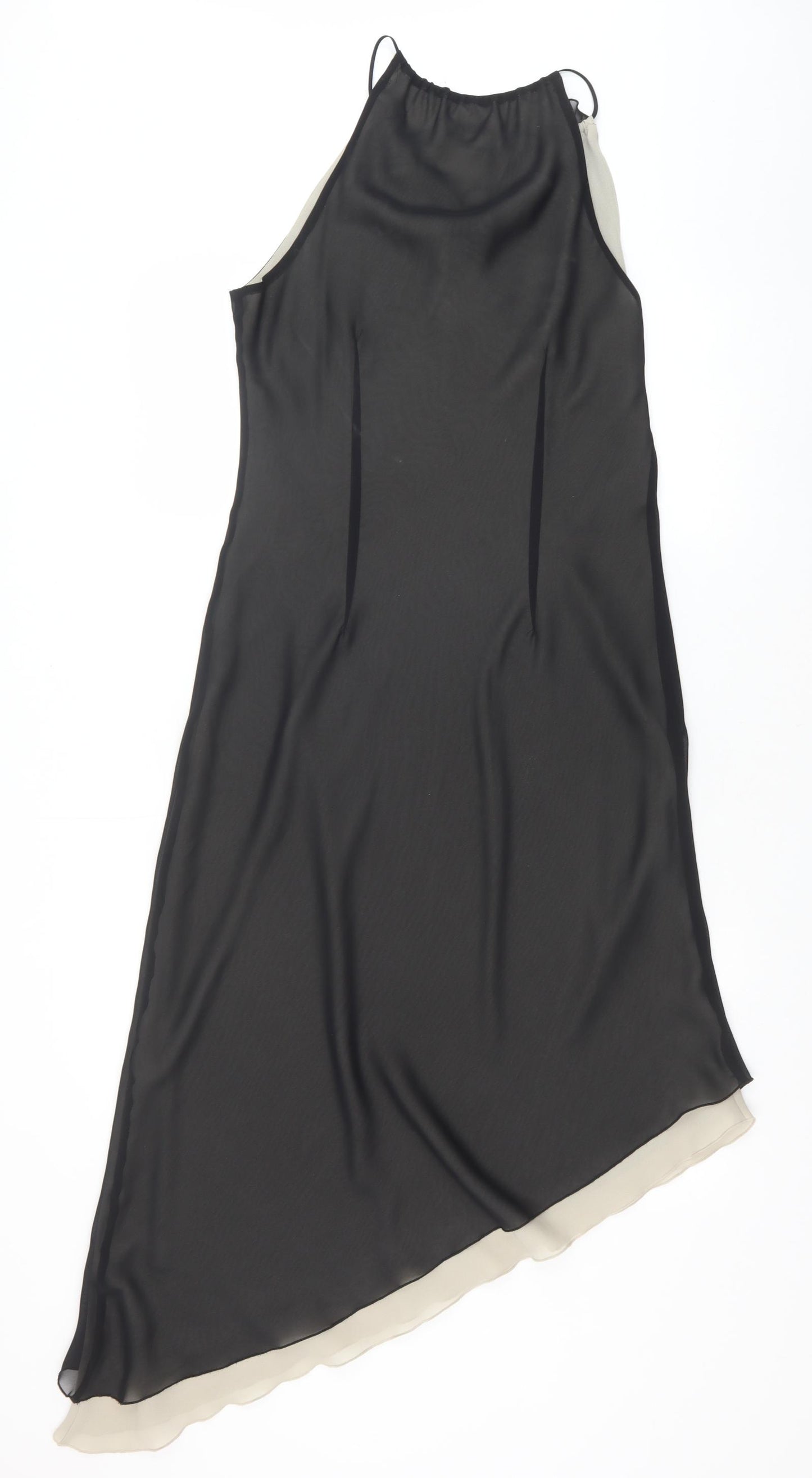 NEXT Womens Black Polyester Slip Dress Size 12 V-Neck Pullover
