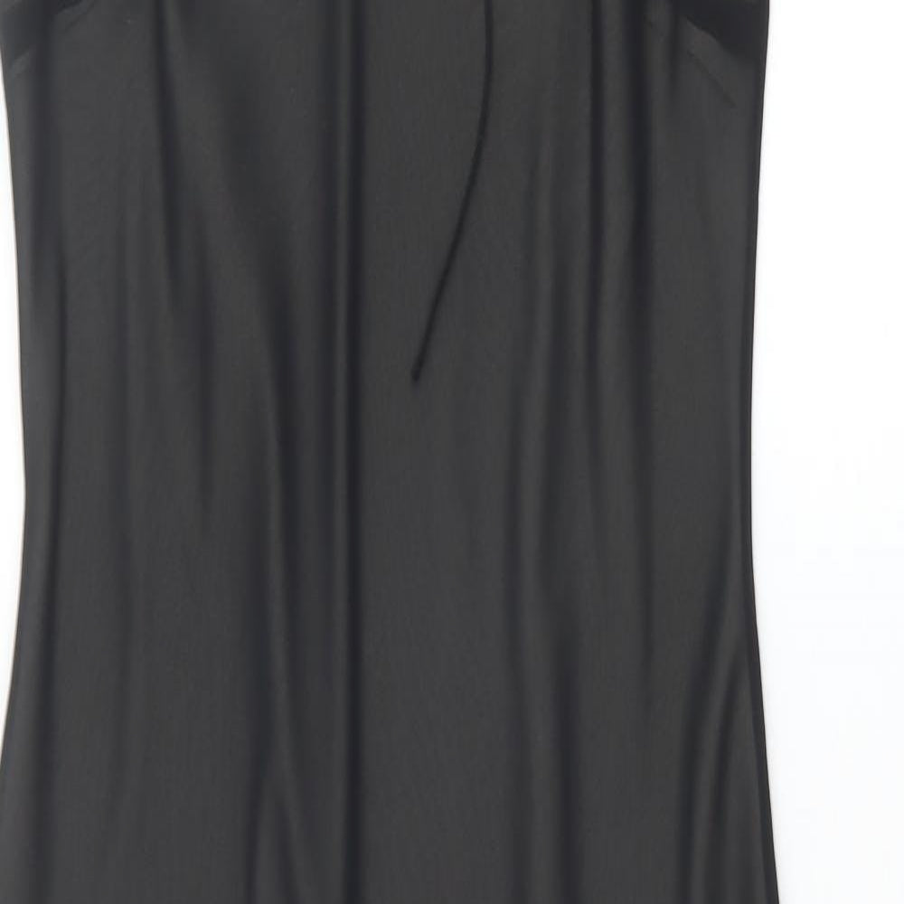 NEXT Womens Black Polyester Slip Dress Size 12 V-Neck Pullover