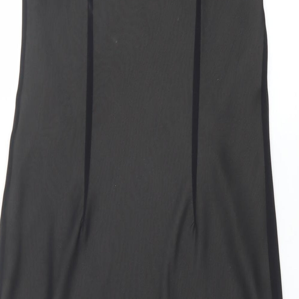 NEXT Womens Black Polyester Slip Dress Size 12 V-Neck Pullover