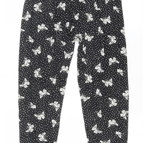 Preworn Womens Black Geometric Polyester Jogger Leggings Size M - Butterfly Print