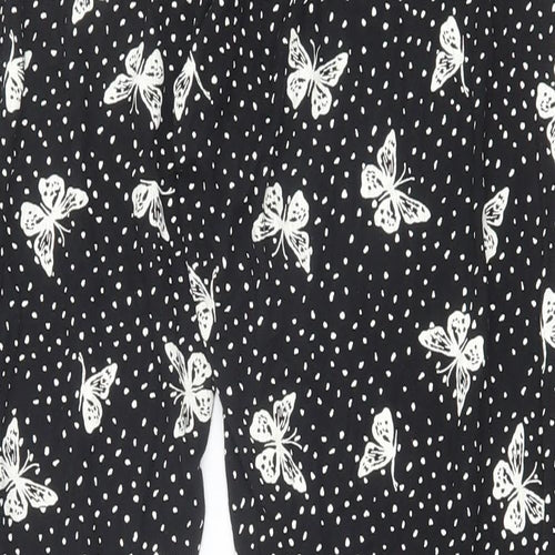 Preworn Womens Black Geometric Polyester Jogger Leggings Size M - Butterfly Print