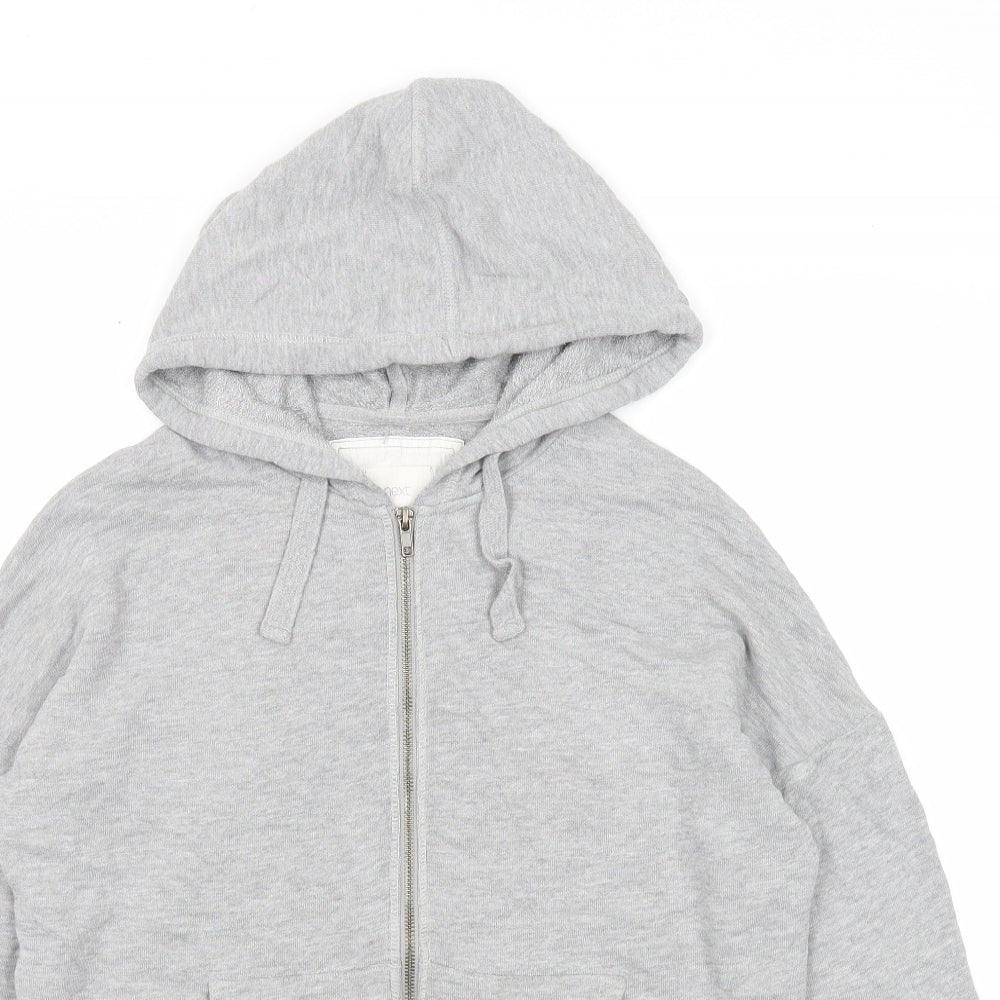 NEXT Womens Grey Cotton Full Zip Hoodie Size 10 Zip