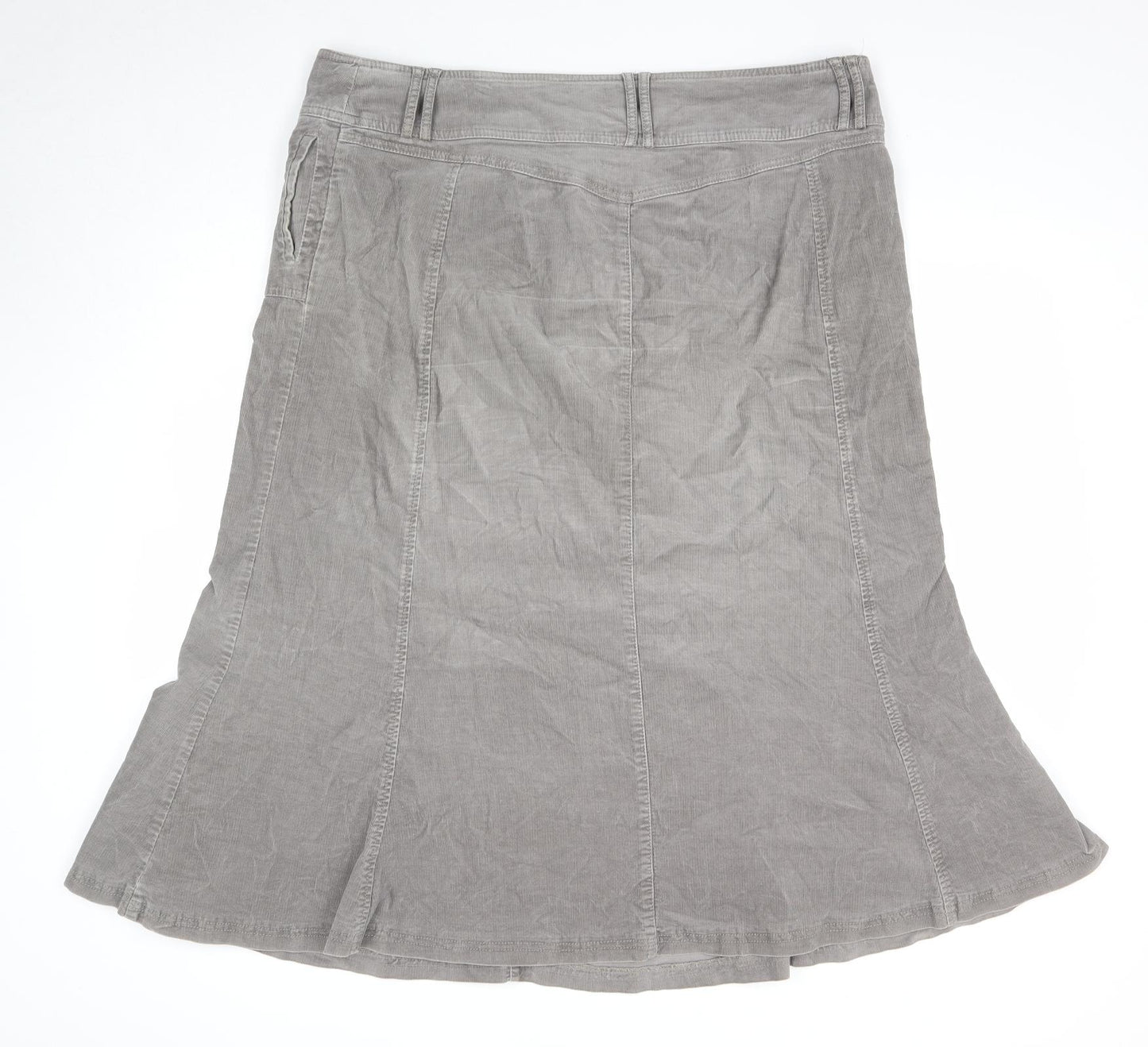 NEXT Womens Grey Cotton Trumpet Skirt Size 18 Zip