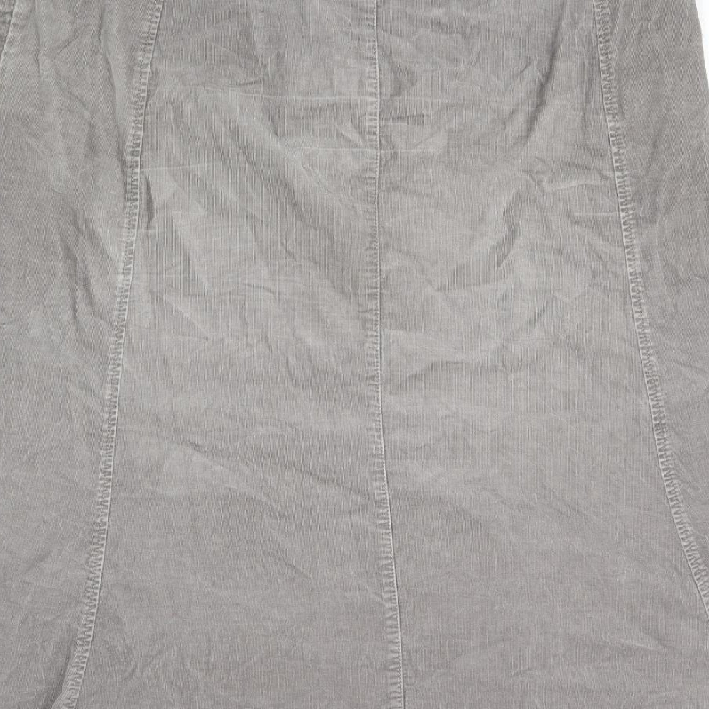 NEXT Womens Grey Cotton Trumpet Skirt Size 18 Zip