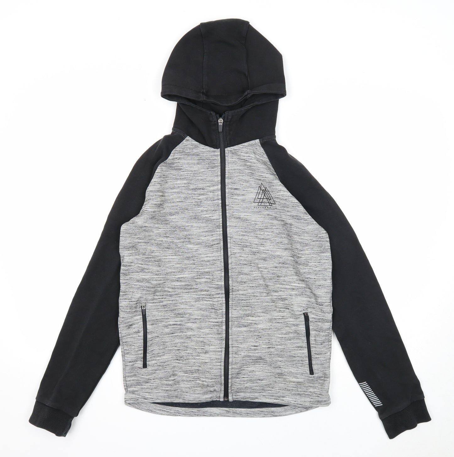 NEXT Boys Grey Cotton Full Zip Hoodie Size 14 Years Zip