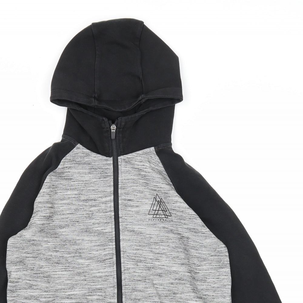 NEXT Boys Grey Cotton Full Zip Hoodie Size 14 Years Zip